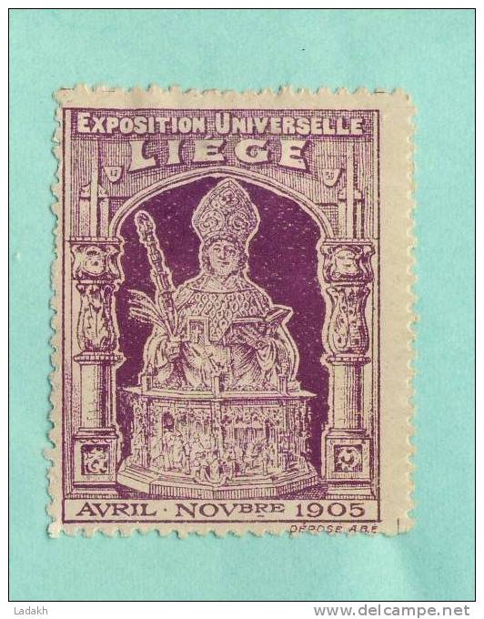 ERINNOPHILIE VIGNETTE  1905 EXPOSITION UNIVERSELLE LIEGE # BELGIQUE - Erinofilia [E]