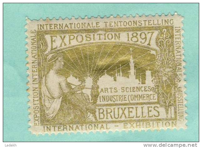 VIGNETTE  1897 EXPOSITION INTERNATIONALE  BRUXELLES #ARTS SCIENCES INDUSTRIE COMMERCE - Erinnophilia [E]