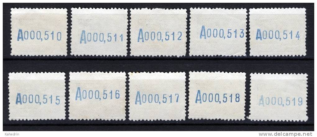 Spanish Guinea, Casa De Nipa, Lot Of 10 Stamps: 50c (*), Numbers At The Back Are Going Up! - Guinea Española