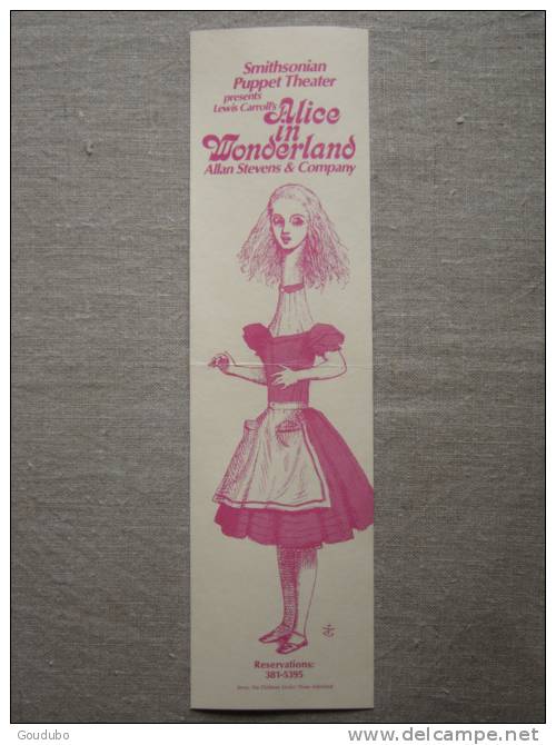 Alice In Wonderland L. Carroll  A. Stevens Puppet Theater Illustré J. Tenniel.V. Photos. - Programs