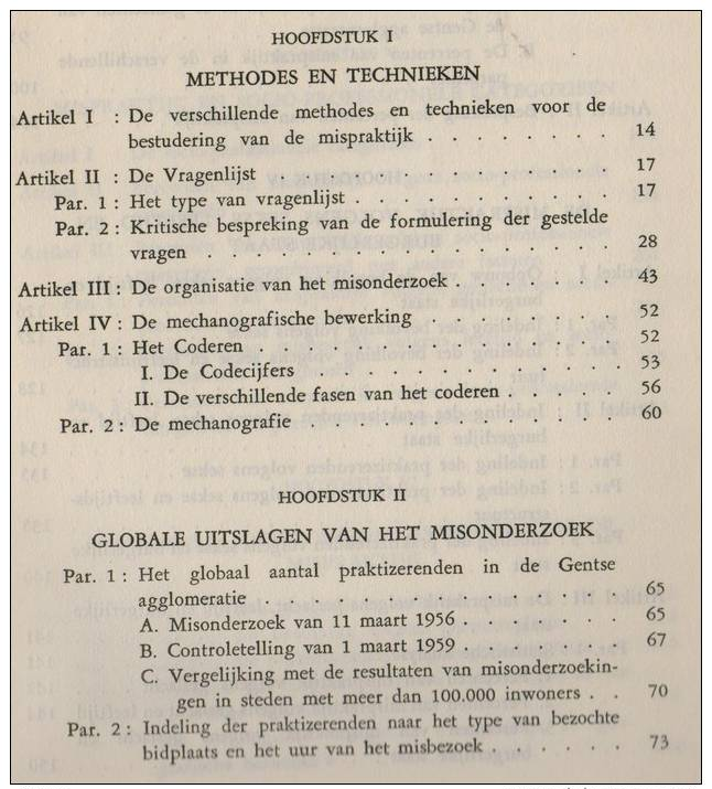 Van Houtte, J., De Mispraktijk In De Gentse Agglomeratie. Misonderzoek En Sociologische Interpretatie - Histoire