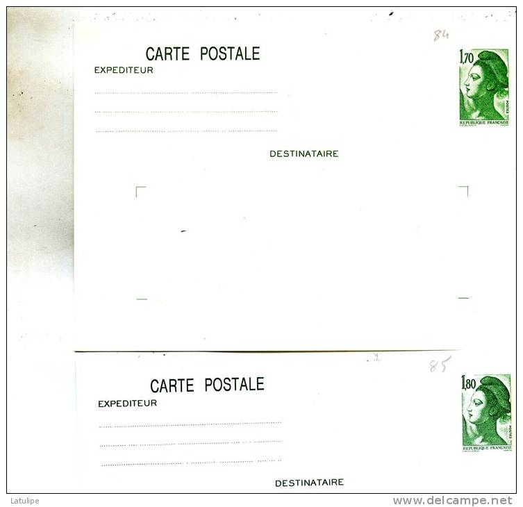 2  Cartes-Postale  Neuve Entiers Postaux  1f70--1f80 - Verzamelingen En Reeksen: PAP