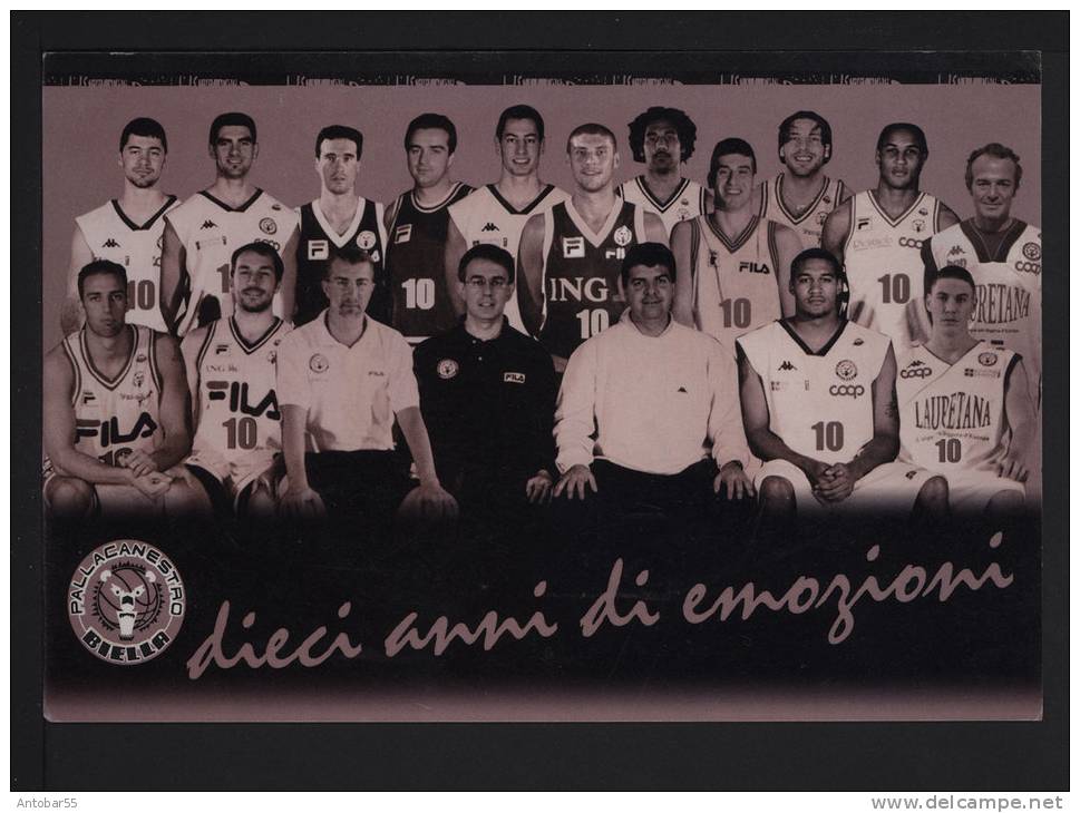 Biella Pallacanestro - Dieci Anni Di Emozioni 1994-2004 - Auguri Natale E Anno Nuovo - Non Viaggiata - Basket-ball