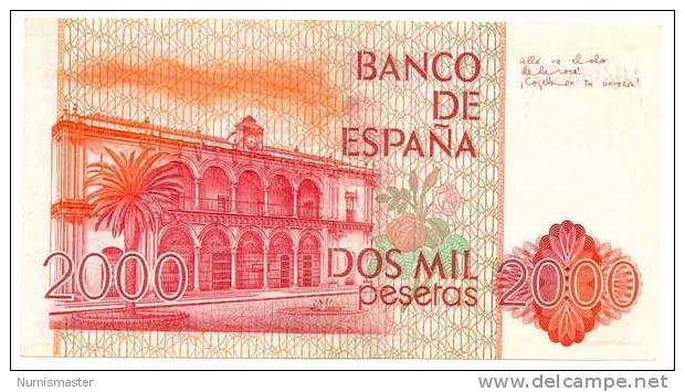 SPAIN 2000 PESETAS 22.7.1980 , UNC , P-159 - [ 4] 1975-… : Juan Carlos I