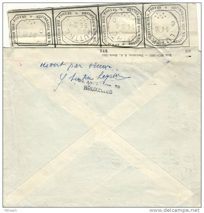 Enveloppe Ouverte Par Erreur Par L'Administration Des Postes De Luttre - 1956 + Marcophilie (voir Scan)  (2355) - Dépliants De La Poste