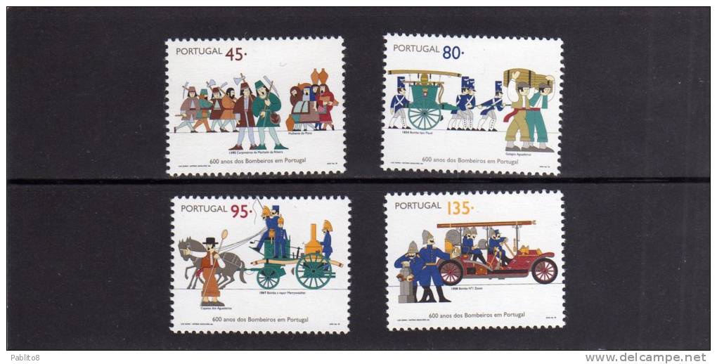 PORTOGALLO - PORTUGAL 1995 VIGILI DEL FUOCO - FIREMEN - BOMBEIROS MNH - Neufs