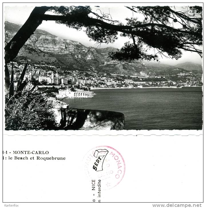 Monte Carlo_2, Le Beach Et Roquebrune, Ca. 1955 - Sonstige & Ohne Zuordnung