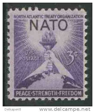 USA United States 1952 Mi 627 YT 559 Sc 1008 SG 1005 ** 3rd Ann. Of  N.A.T.O. - NATO - Torch Of Freedom - Unused Stamps