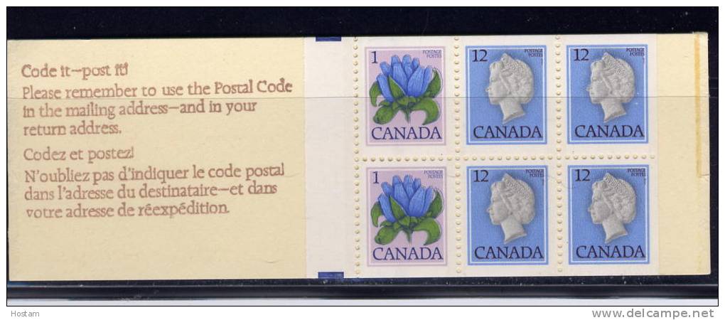 CANADA. 1977, # 77a, Pane 781a, Floral Issue, Stamps Shifted To The RIGHT Into White Border Of Stamp - Full Booklets