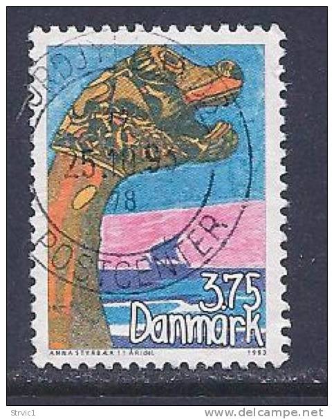 Denmark, Scott# 990 Used Child's Drawing Of Ships, 1993 - Used Stamps