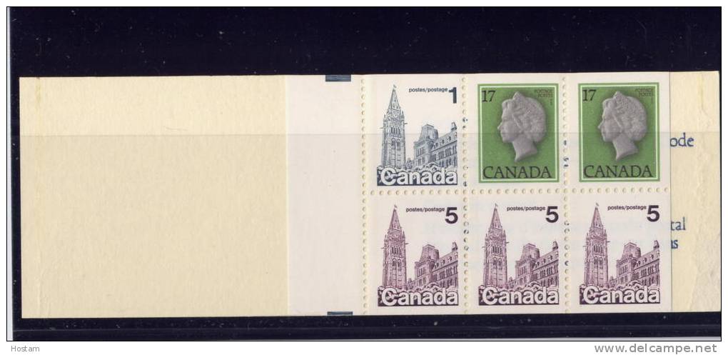 Canada, 1979, #80a, Pane # 797a. Parliament Issue,  With Cover HERALDIC Symbols MNH - Carnets Complets