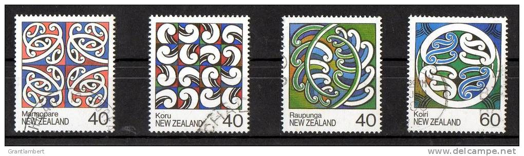 New Zealand 1988 Maori Rafter Paintings Set Of 4 Used - Usados