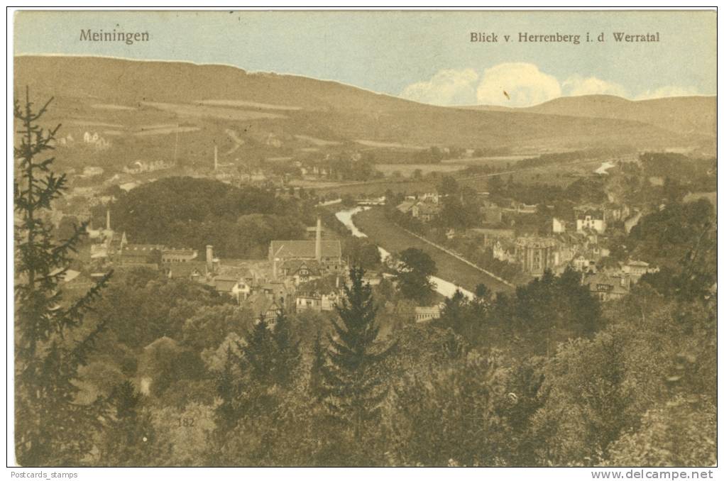 Meiningen, Blick V. Herrenberg In Das Werratal, 1915 - Meiningen