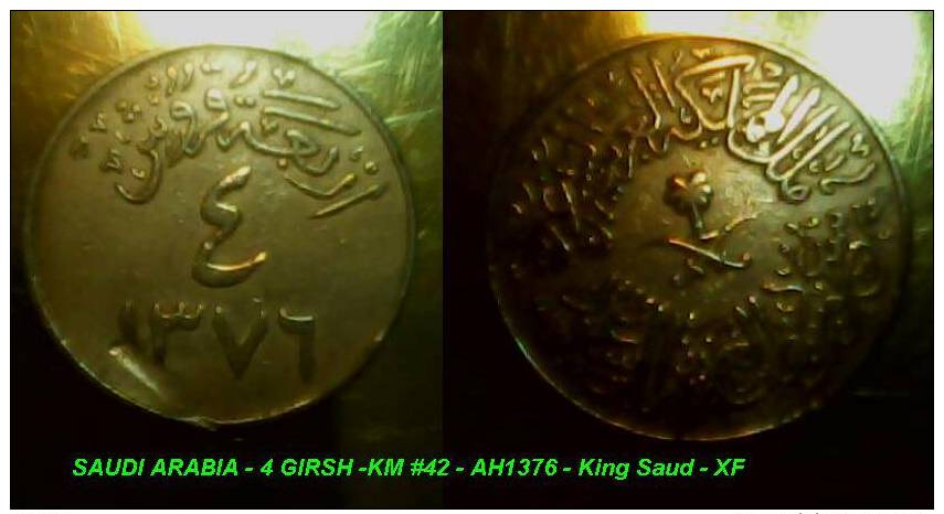 SAUDI ARABIA - 4 GIRSH -KM  42 - AH1376 - King Saud - XF-SISI - Arabie Saoudite