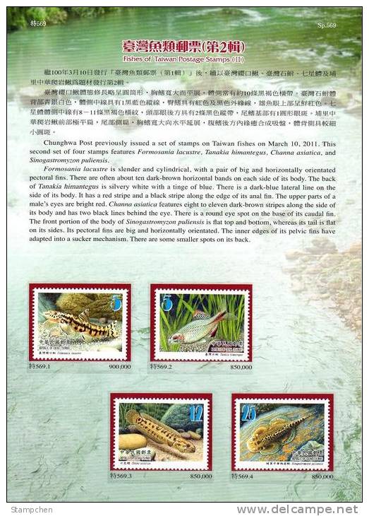 Folder Taiwan 2012 Fish Stamps (II) Fauna Marine Life - Neufs
