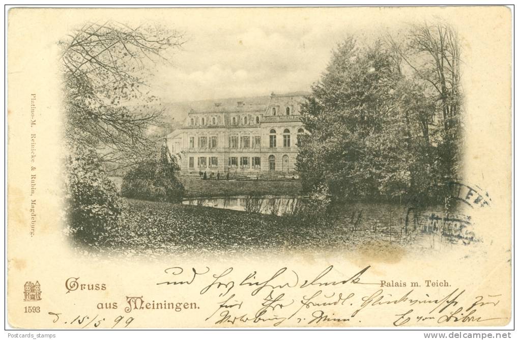 Meiningen, Palais Mit Teich, 1899 - Meiningen