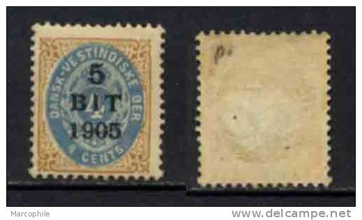 ANTILLES DANOISES / 1905 - # 24 - 5 B. Sur 4 C. Bistre Et Bleu  * (ref T1247) - Danimarca (Antille)