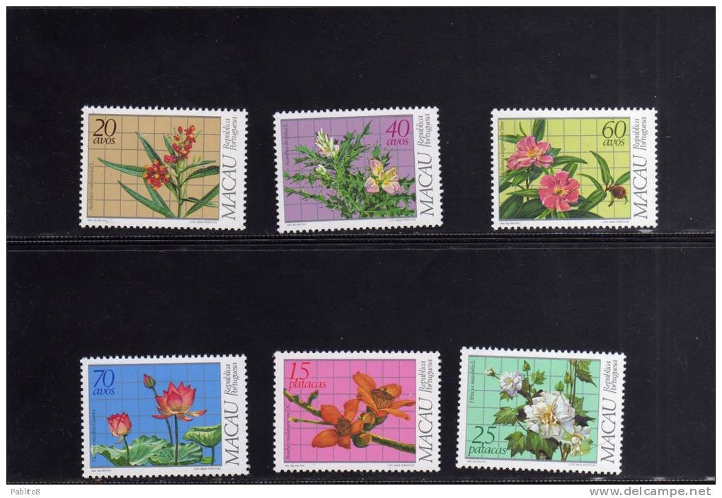 PORTOGALLO COLONIE MACAO - PORTUGAL COLONIES MACAU 1983  PIANTE MEDICINALI - MEDICINAL PLANTS  MNH - Unused Stamps