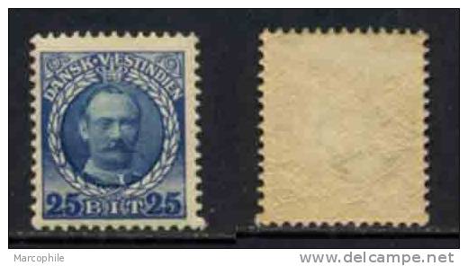 ANTILLES DANOISES - FREDERIK VIII / 1907 - # 40 - 25 B. Bleu Et Bleu Foncé * (ref T1236) - Danimarca (Antille)