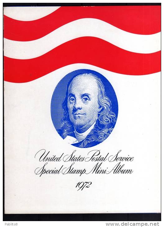 STATI UNITI - USA 1972 FOLDER ANNATA COMMEMORATIVI - COMMEMORATIVE YEAR BOOKLET OF US POSTAL SERVICE  MNH - Volledige Jaargang