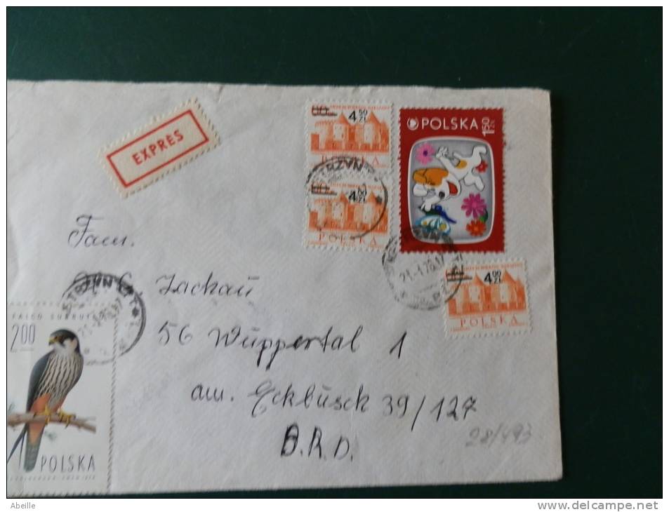 28/473   LETTRE   POLOGNE - Aigles & Rapaces Diurnes