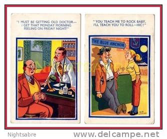 Postcards(3) Humour Cards -drawn By Bob Wilkins  - After 1945 -unposted -#3972 - Bandes Dessinées