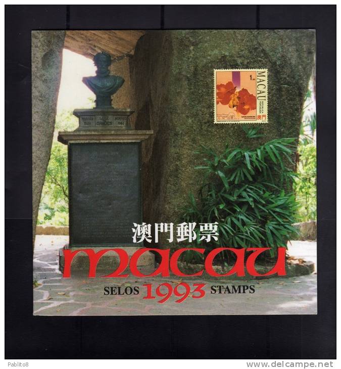 PORTOGALLO COLONIE MACAO - PORTUGAL COLONIES MACAU 1993 FOLDER ANNATA COMPLETA - BOOKLET FULL YEAR - ANO INTEIRO   - - Unused Stamps