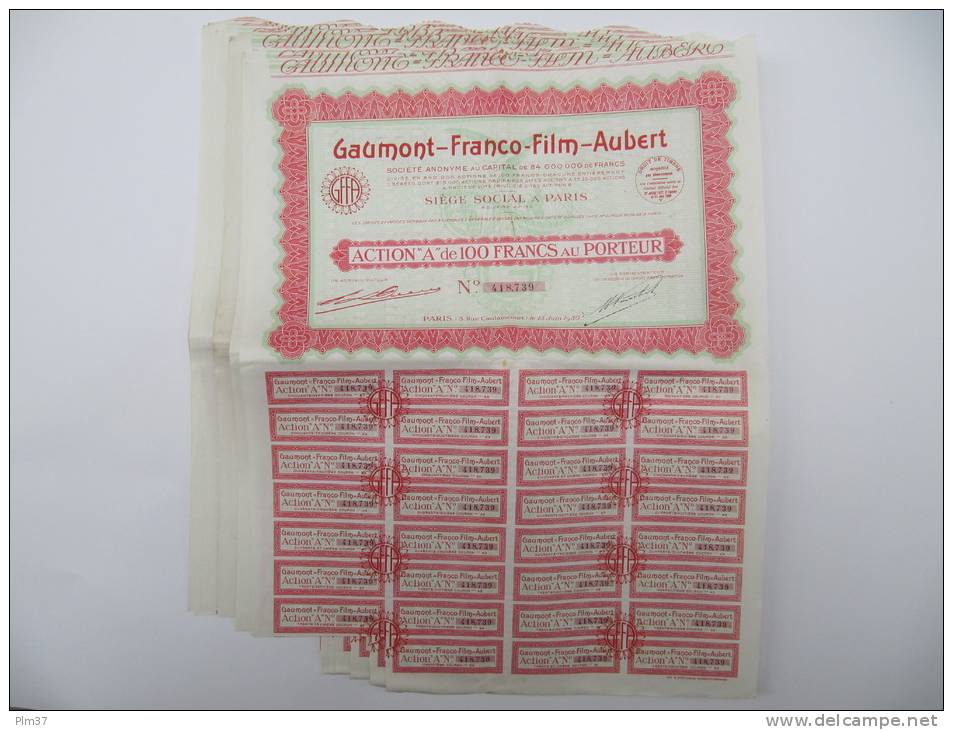 9 X Actions De 100F - Gaumont Franco Film Aubert - Cinéma & Théatre