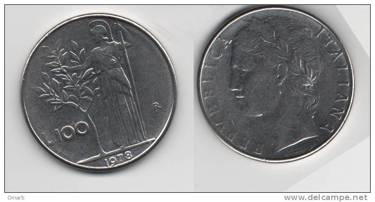 Mon002 Moneta Da 100 Lire Tipo Minerva Grande | 1978 |  Acmonital - 100 Lire