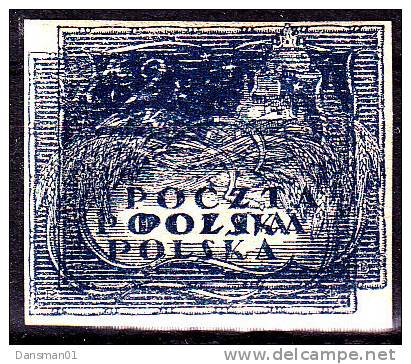 POLAND 1919 2K Double Print Fi 82 Dp MNH ** - Unused Stamps