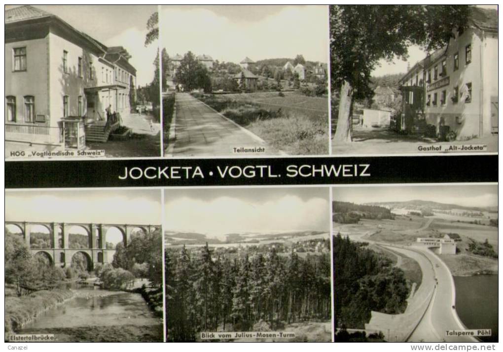 AK Jocketa: Gasthof Alt-Jocketa, HOG Vogtländische Schweiz, Elstertalbrücke 1968 - Vogtland