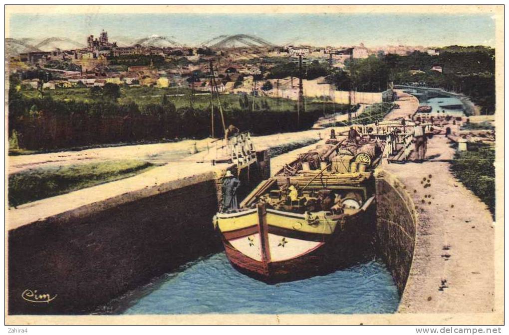 Béziers (Hérault) - Vue Panoramique - Les 9 écluses Du Canal Du Midi  -  CIM - Hausboote