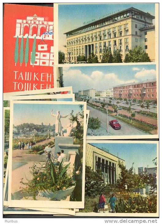 UZBEKISTAN  TASHKENT  RUSSIA  USSR  , SET OF 12 POSTCARDS IN COVER  ,  1964 - Ouzbékistan