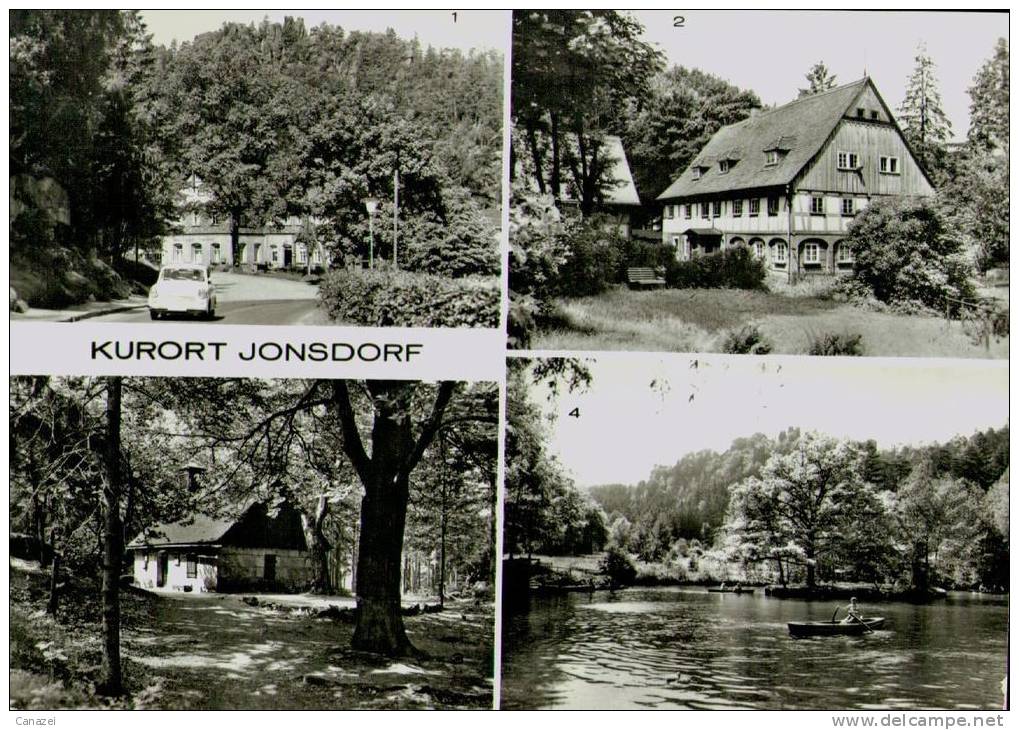 AK Jonsdorf: Gaststätte Gondelfahrt, Umgebindehaus, Nonnenfelsen, Gel, 1978 - Jonsdorf