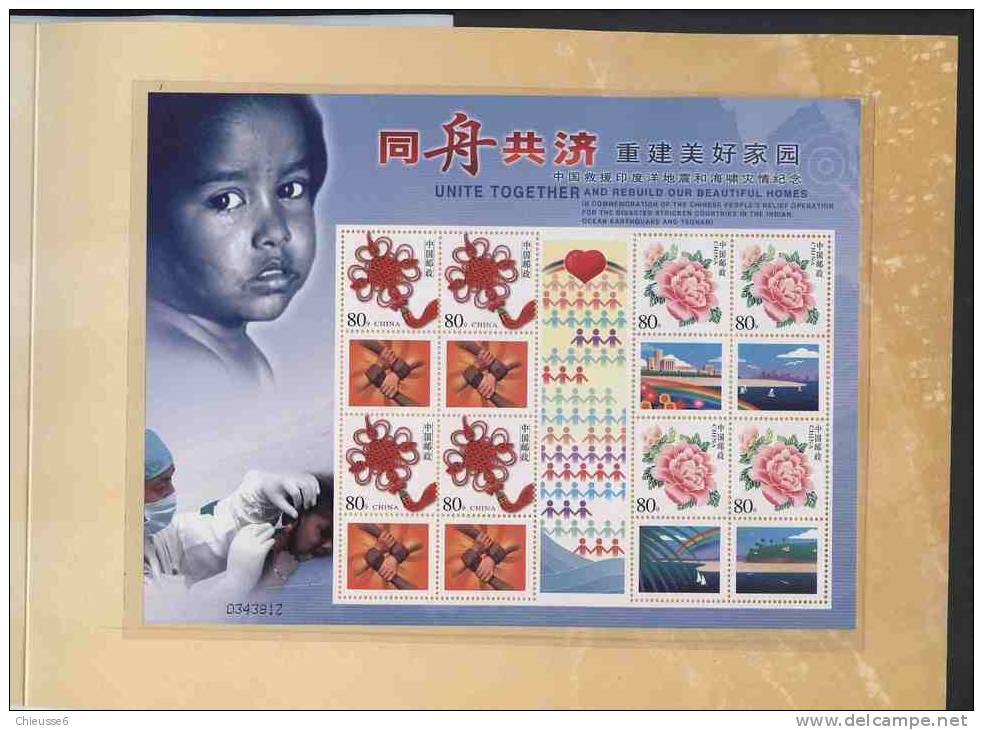 Chine** Bloc  Pays Sinistrés De L' Ocean Indien  Lors De Tsunami. - Unused Stamps