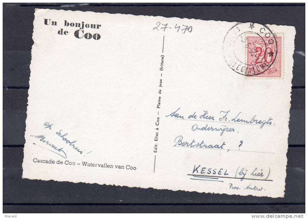 27470     Belgio,  Cascade  De  Coo,  VG  1954 - Autres & Non Classés