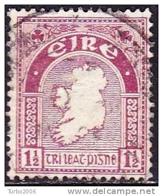 IRELAND EIRE 1922 National Symbols WM 1 1½ Pg Violet Michel 42 A - Gebruikt