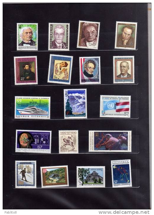 AUSTRIA ÖSTERREICH 1990 JAHR FOLDER FULL YEAR - ANNATA COMPLETA MNH - Années Complètes