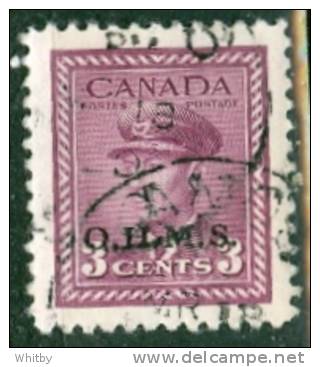 Canada 1949 Official 3 Cent King George VI War Issue Overprinted OHMS #O3 - Aufdrucksausgaben