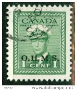 Canada 1949 Official 1 Cent King George VI War Issue Overprinted OHMS #O1 - Surchargés