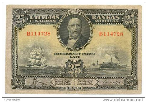 LATVIA , 25 LATU 1928 , P-18 - Letland