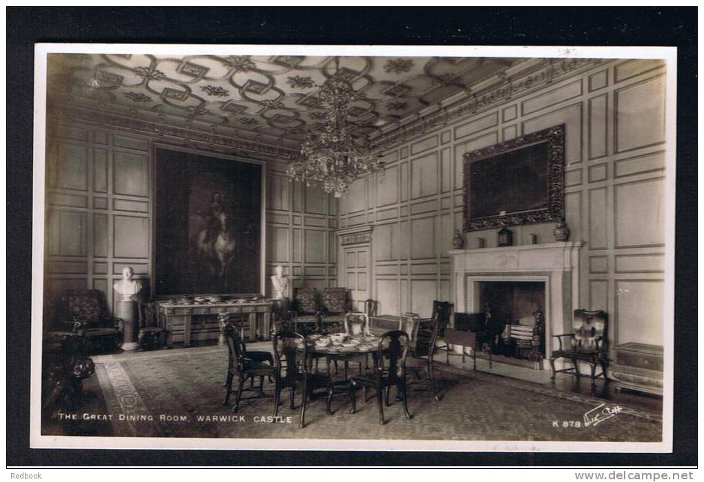 RB 857 - Walter Scott Real Photo Postcard - The Great Dining Room Warwick Castle - Warwickshire - Warwick