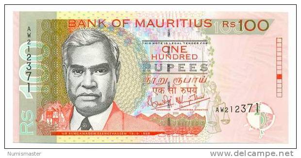 MAURITIUS , 100 RUPEES 2001 , UNC ,  P-51 - Mauritius