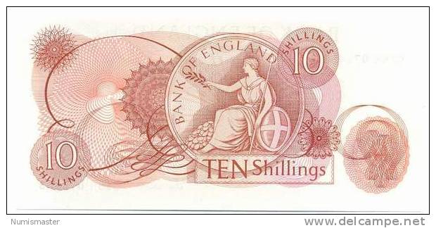 GREAT BRITAIN  , 10 SHILLINGS 1966-70 , P-373c , UNC - 10 Schilling