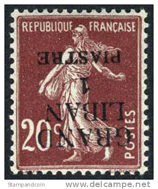 Grand Lebanon #5b Mint Never Hinged Inverted Overprint From 1924, Expertized - Ongebruikt