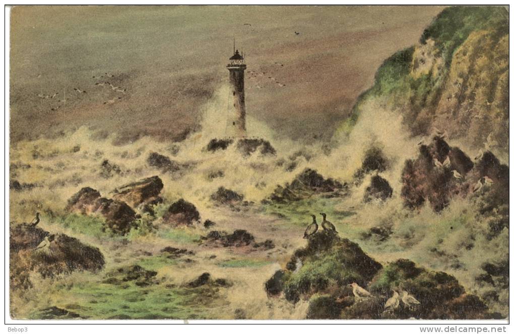 Cartes Oléochromie, Série 602, Peinture, Phare, Tempête, Mouettes - Peintures & Tableaux