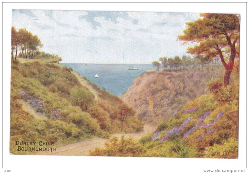 England - Bournemouth - Durley Chine Beach - Painting - Salmon Series - 1954 - Bournemouth (fino Al 1972)