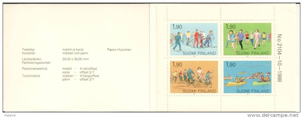 1988 Finland - Sports - Postzegelboekjes