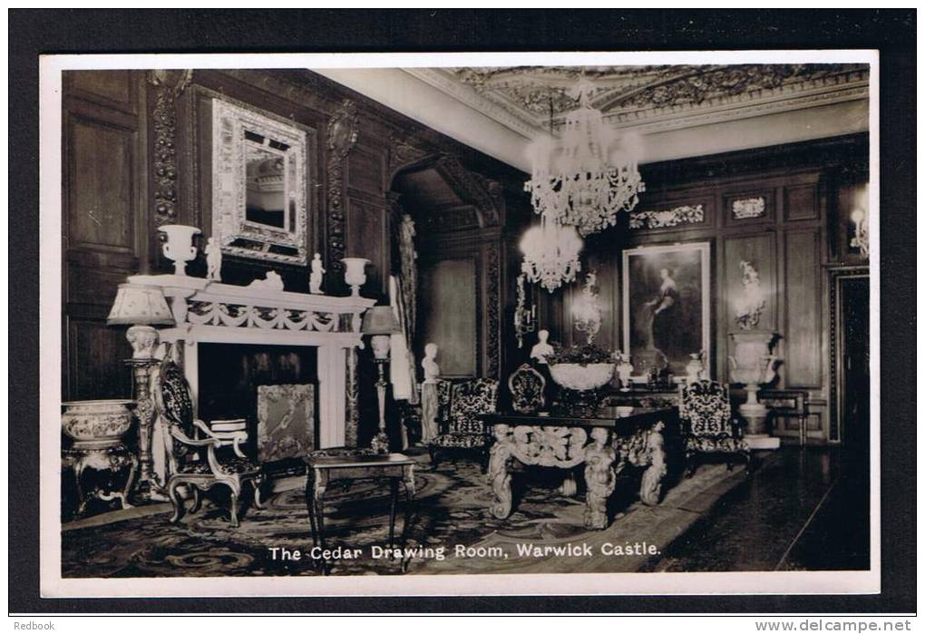 RB 857 - J. Salmon Real Photo Postcard - The Cedar Drawing Room Warwick Castle - Warwickshire - Warwick