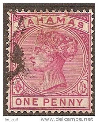 BAHAMAS - 1884 1d  Queen Victoria. Scott 27. Used - 1859-1963 Crown Colony